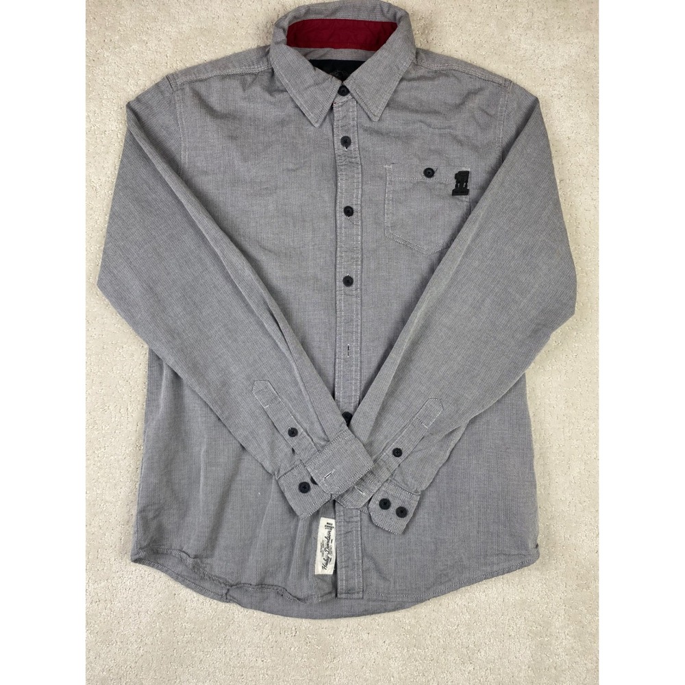 Harley-Davidson Button Down Shirt Mens L Gray Cotton Long Sleeve Pocket Logo - Picture 2 of 11